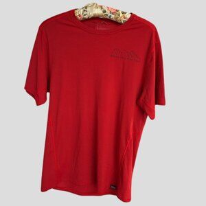 Patagonia Capilene Cool Lightweight Red With Black Pinstripes T-Shirt